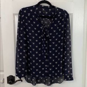 Ann Taylor Tie Neck Blouse
